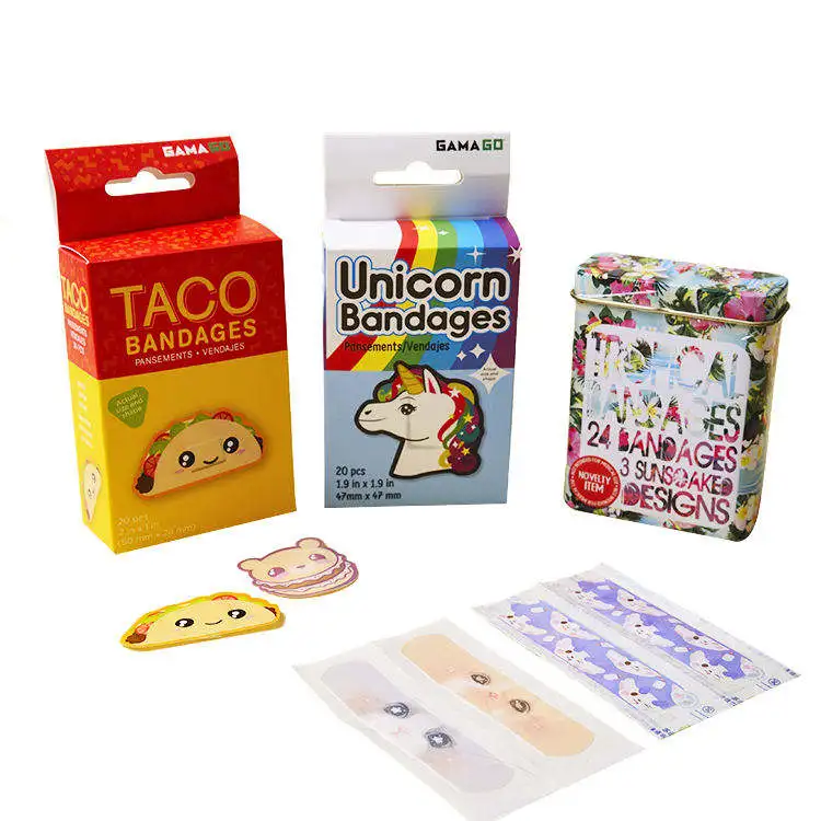 Custom Fabric Shape Manufacture Printed Logo Waterproof Round Kids Medical First-Aid Wound Plaster