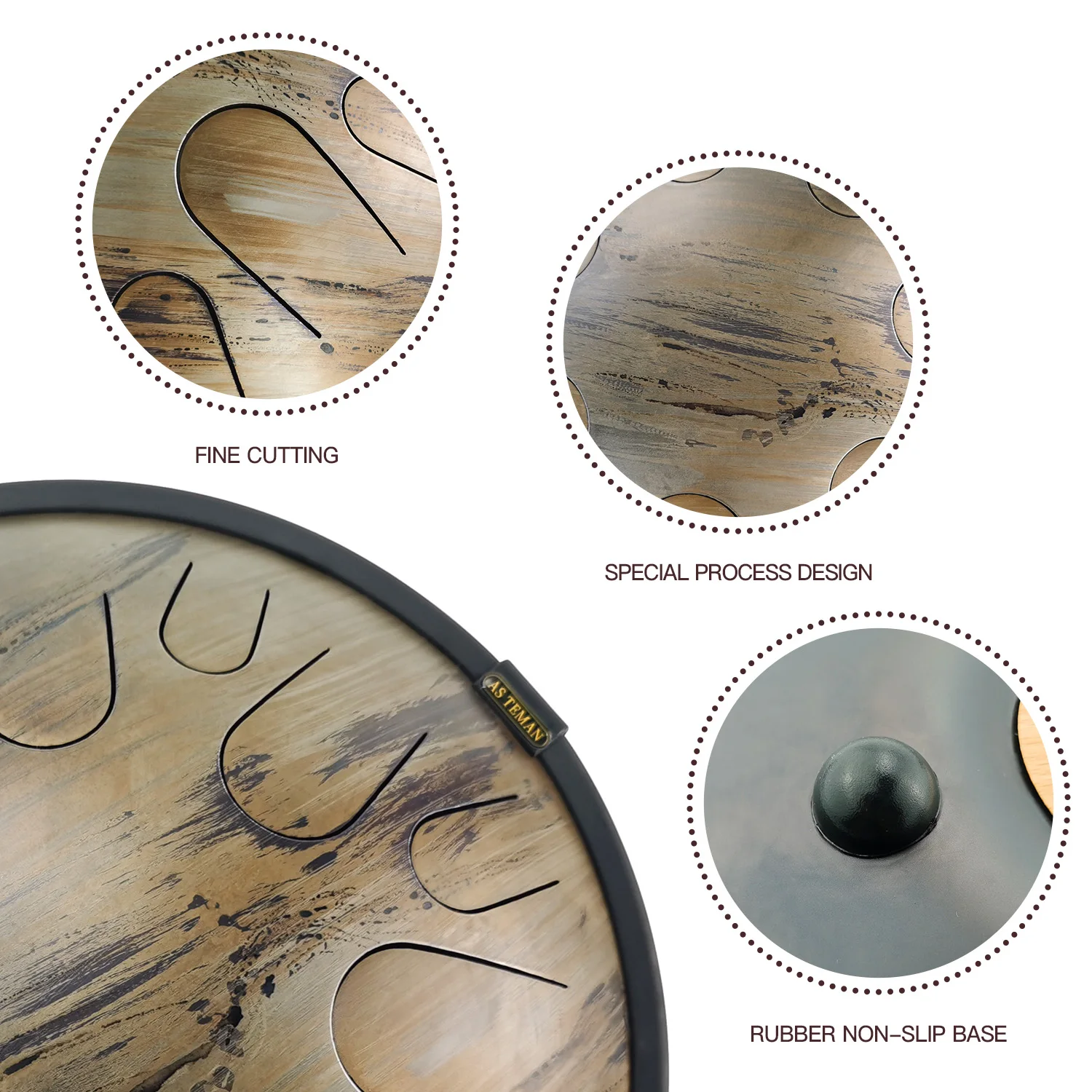 ASTEMAN Steel Tongue Drum Universe series Saturn14 inch 14 tone C key  Lotus Steel Tongue Drum