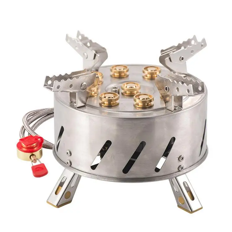 
12800W Gas Camping Stove Stainless Steel Gas Burner for Picnic Outdoor self-driving stainless steel gas burner 