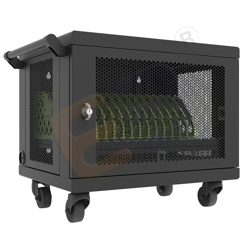 10-Port AC Charging Cart Storage Station for Chromebooks, Laptops & Tablets