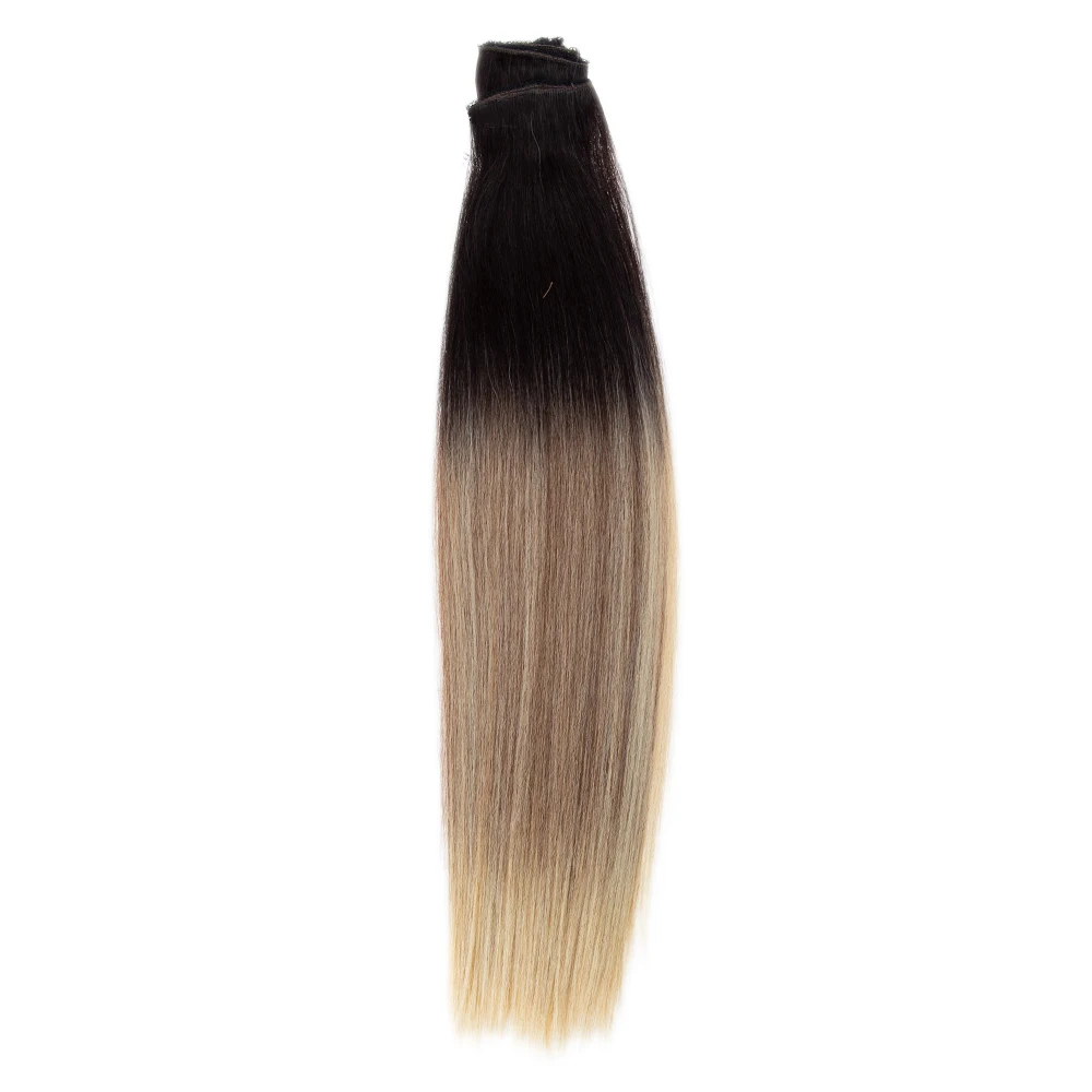 Rebecca top high quality wholesale bundles luxury long straight clip heat resistant fiber synthetic hair extensions for women