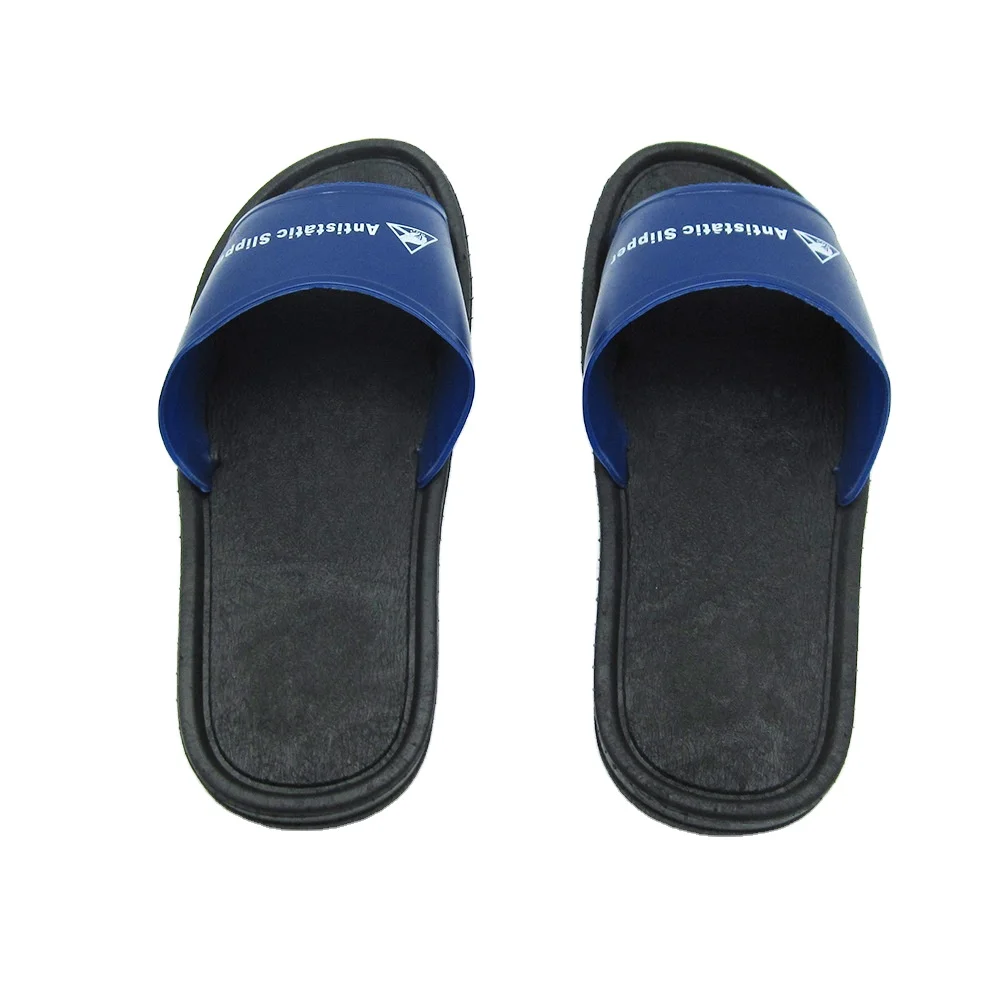 Anti-static slippers Blue PVC Sole Work Antistatic Shoes for Food Manufacturing Unsix Cleanroom