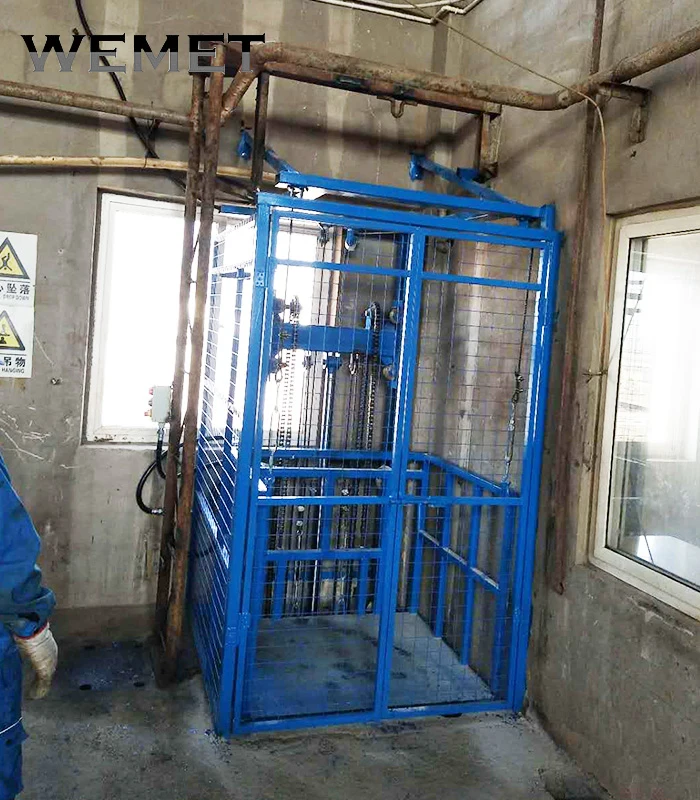 Outdoor Indoor Guide Rail Elevator Hydraulic Cargo Lift