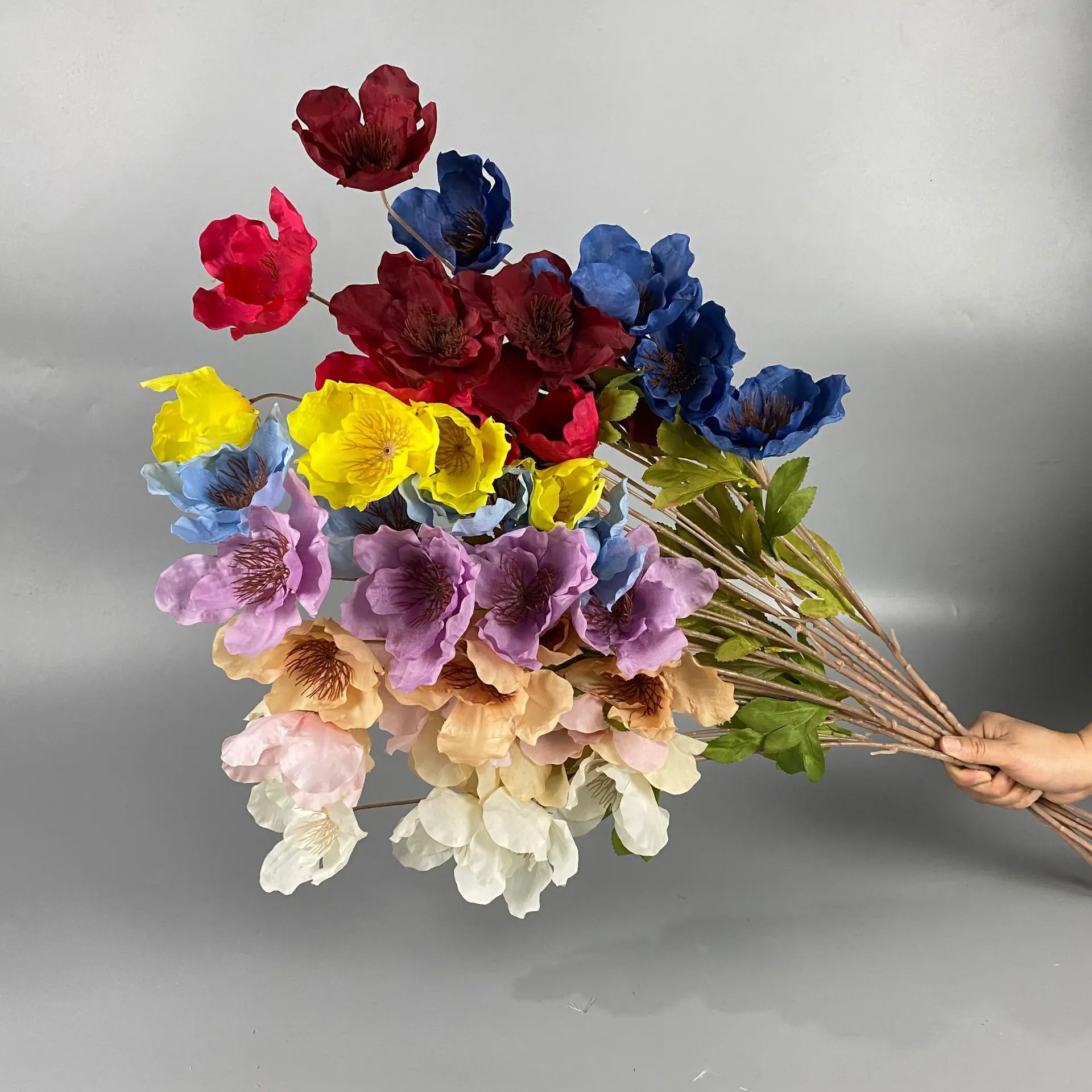 Yopin-2054 Silk Hibiscus Flowers 4 Heads Artificial Hibiscus Flower Branch