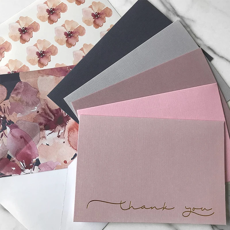 
Customized Size Hot Stamping Silk Bamboo Grain Greeting Card Thanks Card 