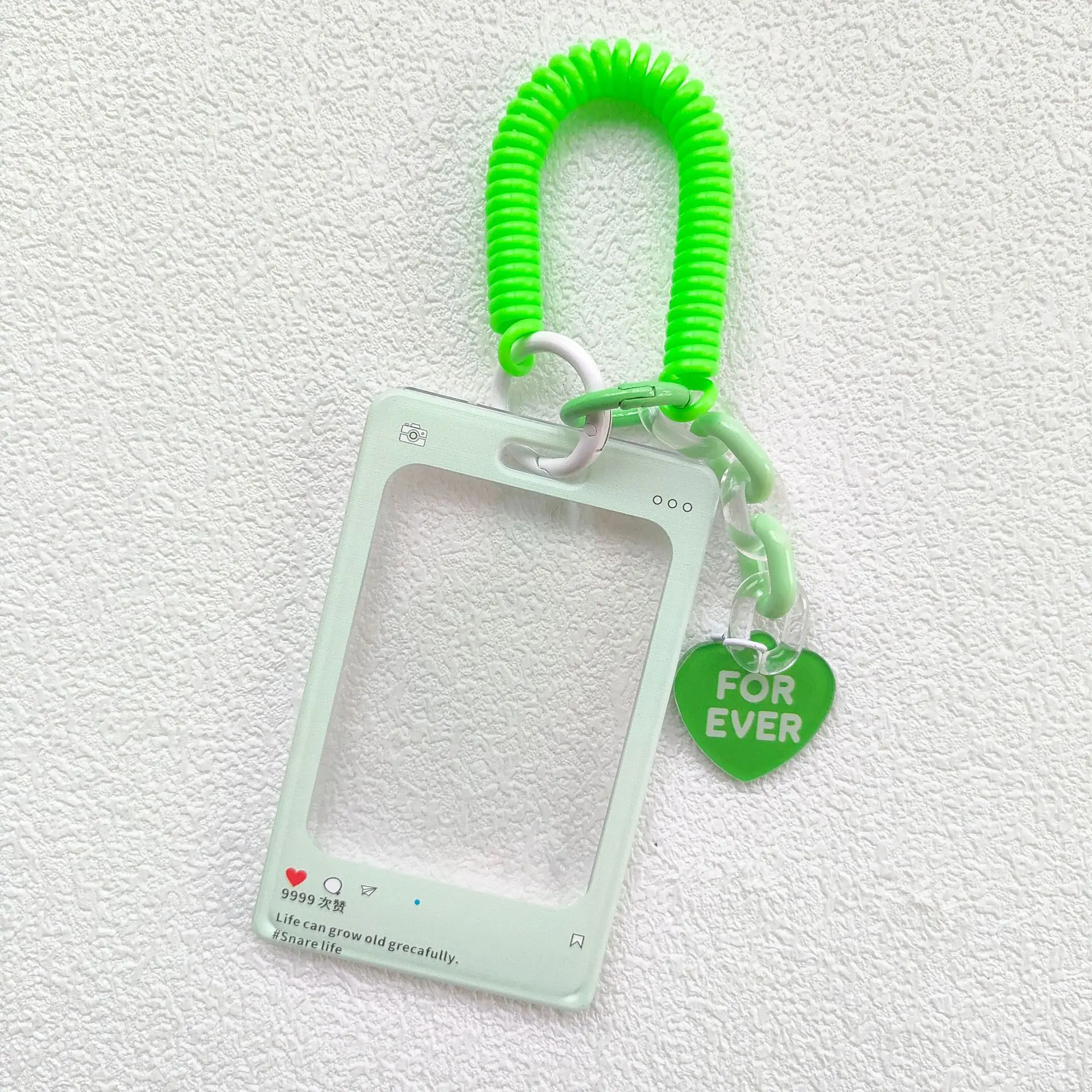 2024 New Arrival Acrylic Photo Card Holder Keychain INS DIY Idol Photo Frame Sleeves With Chain Kpop Frame Keychain