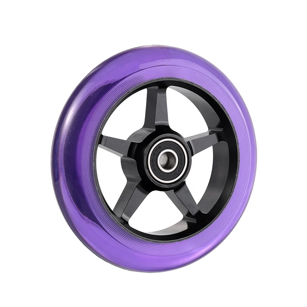 Huoli Custom Logo OEM ODM Pro Stunt kick Scooter Wheels 110*24mm 120*24mm with Aluminum Core Abec-9 Bearing for Adults Kids