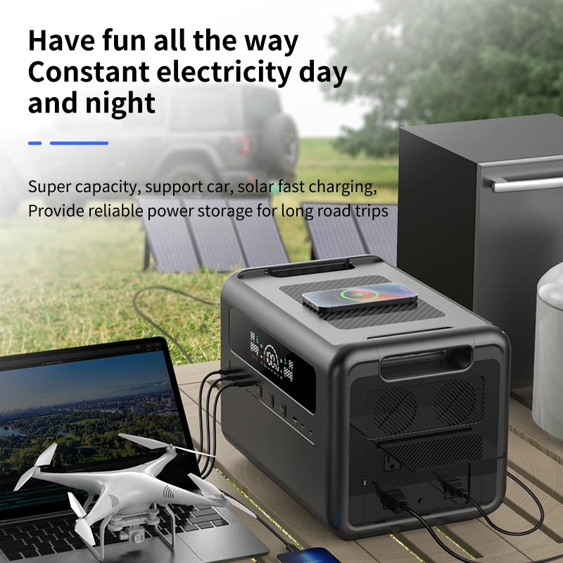 USA EU Warehouse 110V 220V 2400W 4800W 7200W 9600W Stacked Solar Portable Power Station Emergency Power Bank For Outdoor Camping