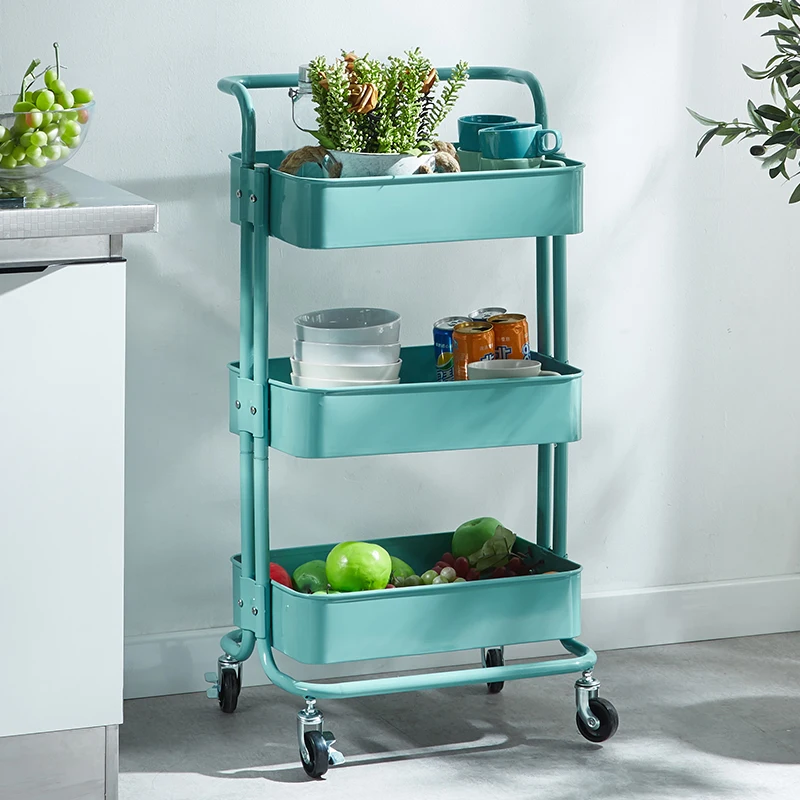 3-Tier Hige Quality Hot Sale Modern Metal Storage Rack Kitchen Serving Trolley Cart Kitchen Furniture