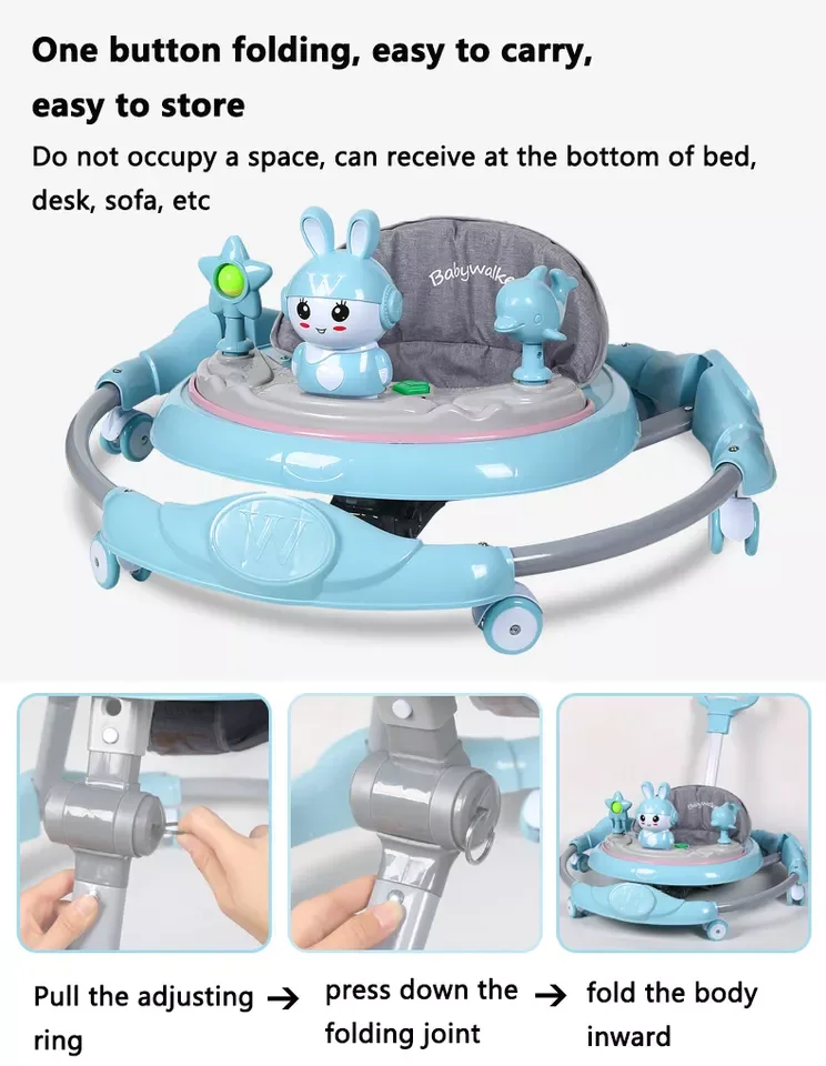 Wholesale Customized Multifunction Baby Walking Trend Baby Learning Rollator Baby Walker for Kids Toddlers 3 in 1 learning