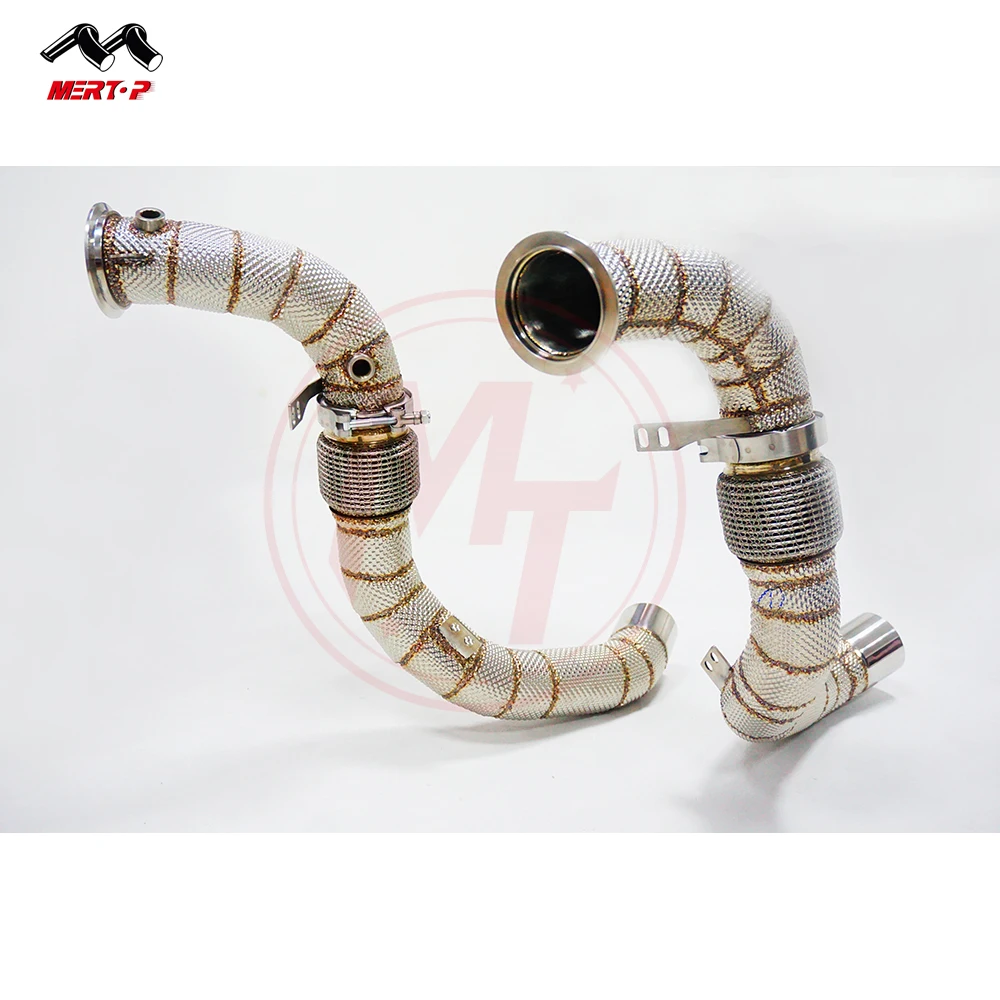  Mertop Racing ss304 Catless s63 Downpipe с тепловым экраном для M5 F90 M8 F91/F92/F93 2017