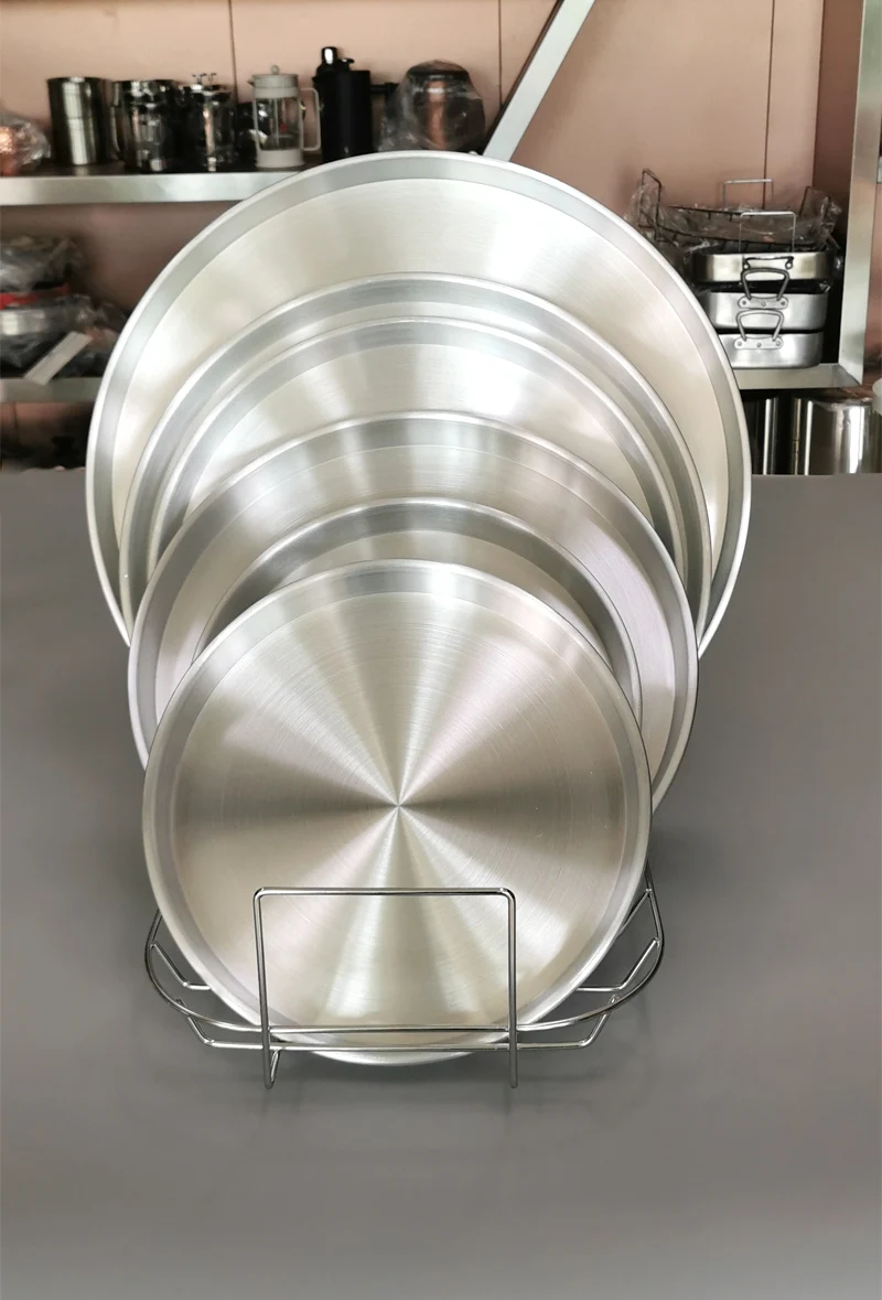 Wholesale Metal Round Non Stick Bake Tray Pizza Cake Dinner Plate Custom Baking Pan