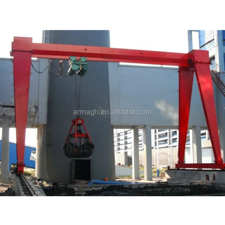 30ton trussed frame heavy duty single beam gantry crane travelling rubber tyred in factory open yards