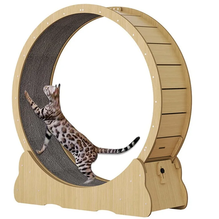 Cat Pet Dog Fun Treadmill Fiber Board Plywood Wooden Pet Tread Exercise Running Wheel