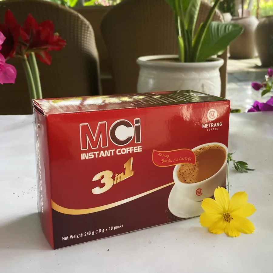 Best Vietnam Non-Dairy Creamer Ingredients 3 in 1 16g/stick x 18 Wholesale Daily Drinks Instant Coffee In Box Packaging