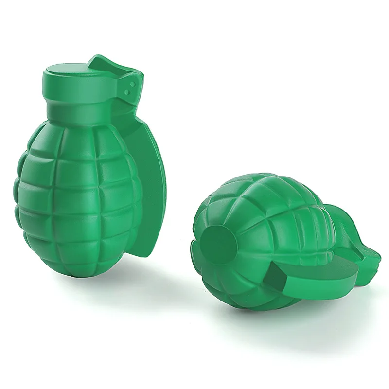 Custom logo  Pu Foam Anti Stress Grenade Shaped Ball Green Mine Bombs