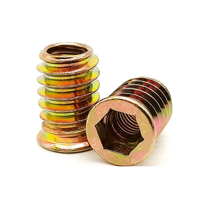 Furniture Hex Drive Head Nut Wood Insert Nut M5 M6 M8 Threaded Insert