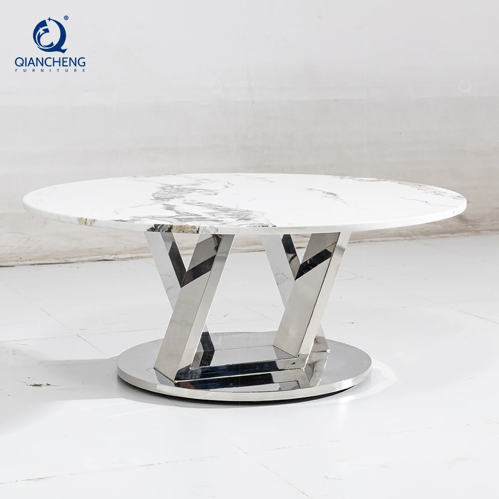 Modern white marble coffee tables for the living room wholesale coffee table modern style Supplier guangdong importar
