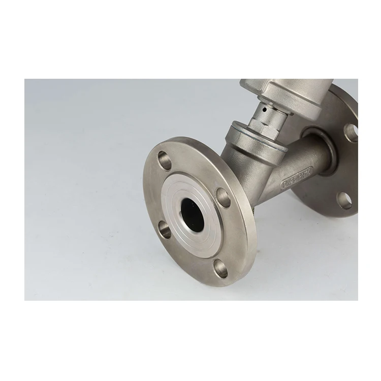 Flanged stainless steel angle seat dn15 - dn100 free state pneumatic valve for steam liquid oil