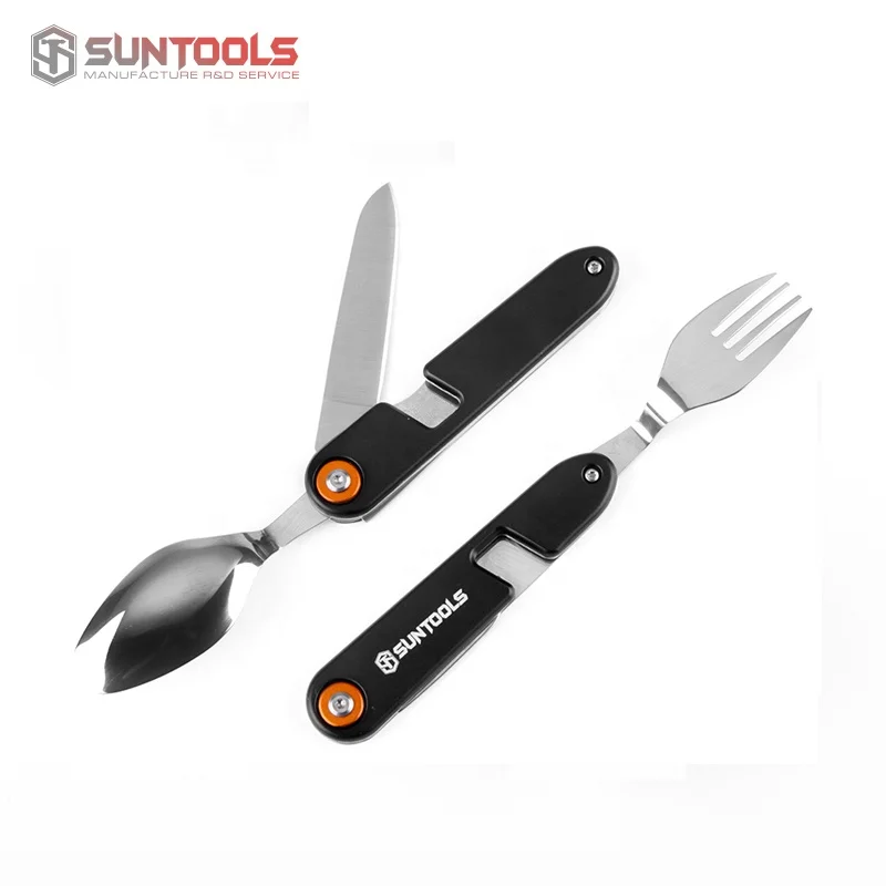 Camping Cutlery Set Stainless Steel Spoon Fork Knife outdoor Flatware Set chinese 4 in1 Tableware Pocket Cutlery for travel