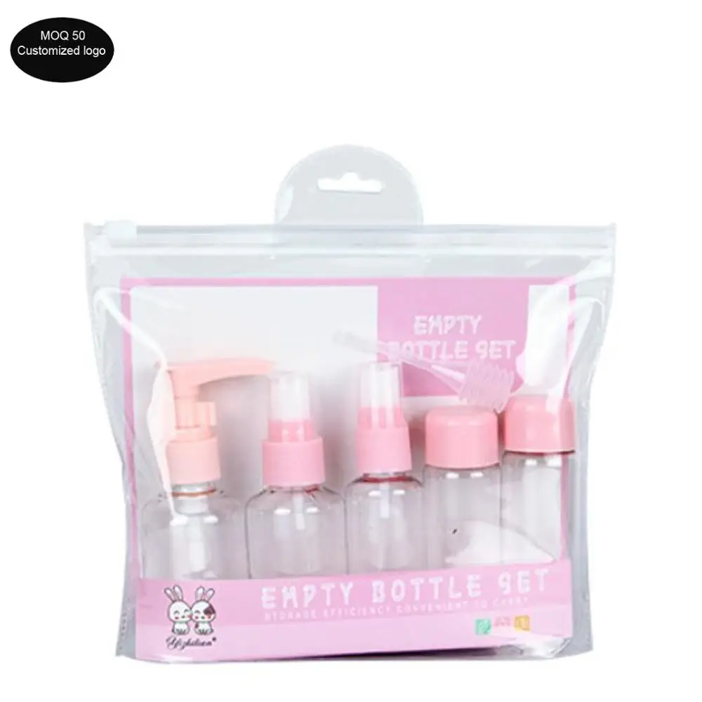 Hot Sell Portable Spray Refillable Bottles Kit Plastic Face Cream Lotion Makeup Container Home Travel