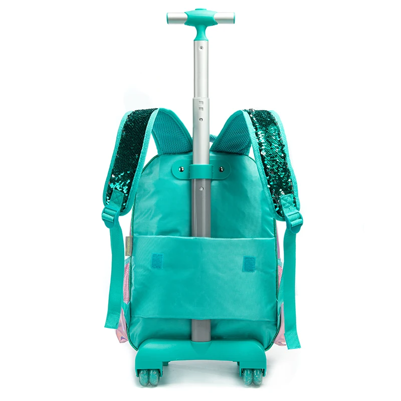 Jasminestar Cute Custom Unicorn Detachable Girl School Trolley Bag Set, Kids Cartoon Backpack With Lunch Box And Pencil Case