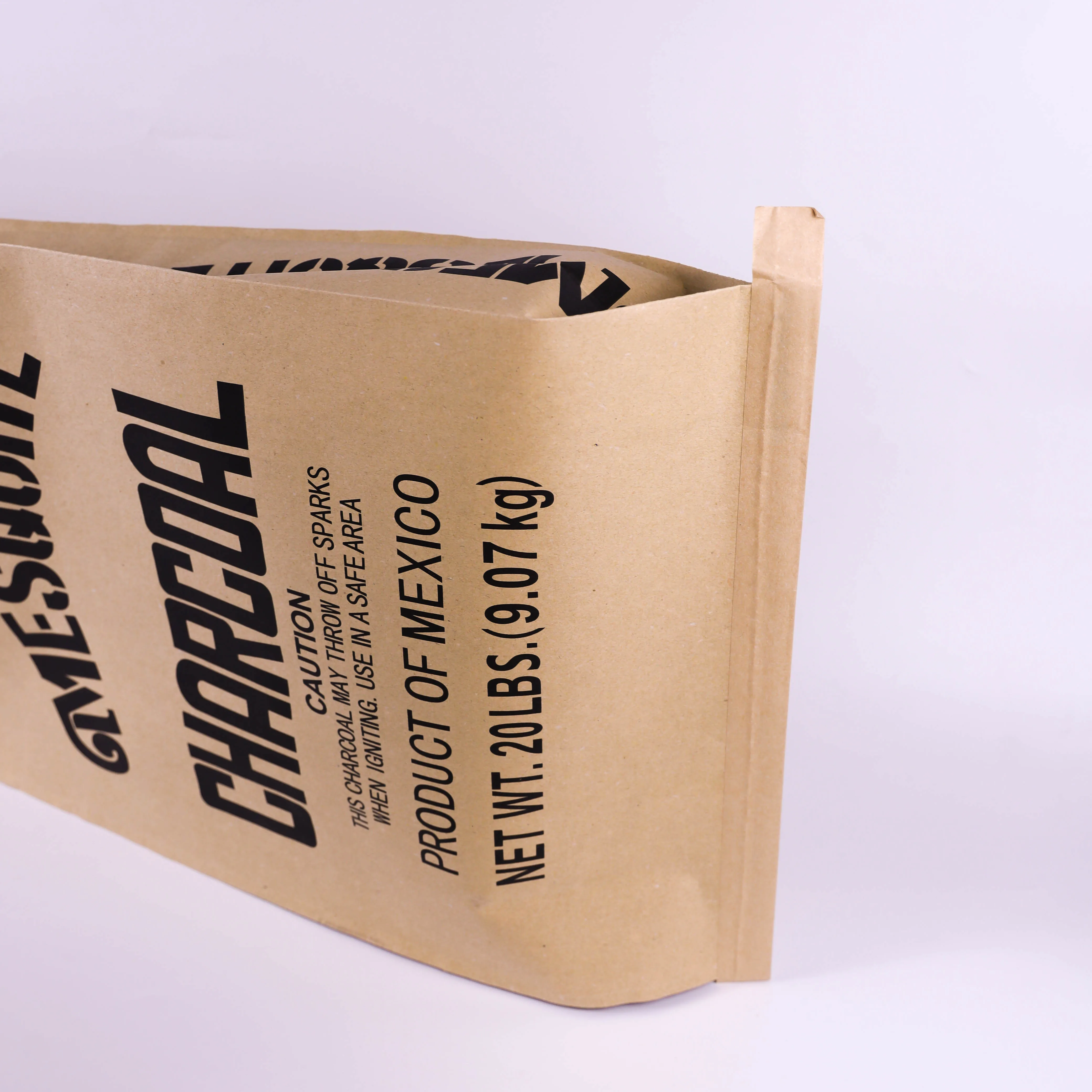 Woven Kraft Paper Bag Coal Package Charcoal Bags Wholesale Logo Custom Briquette Pp Agriculture Heat Seal Standard Accept CN;GUN