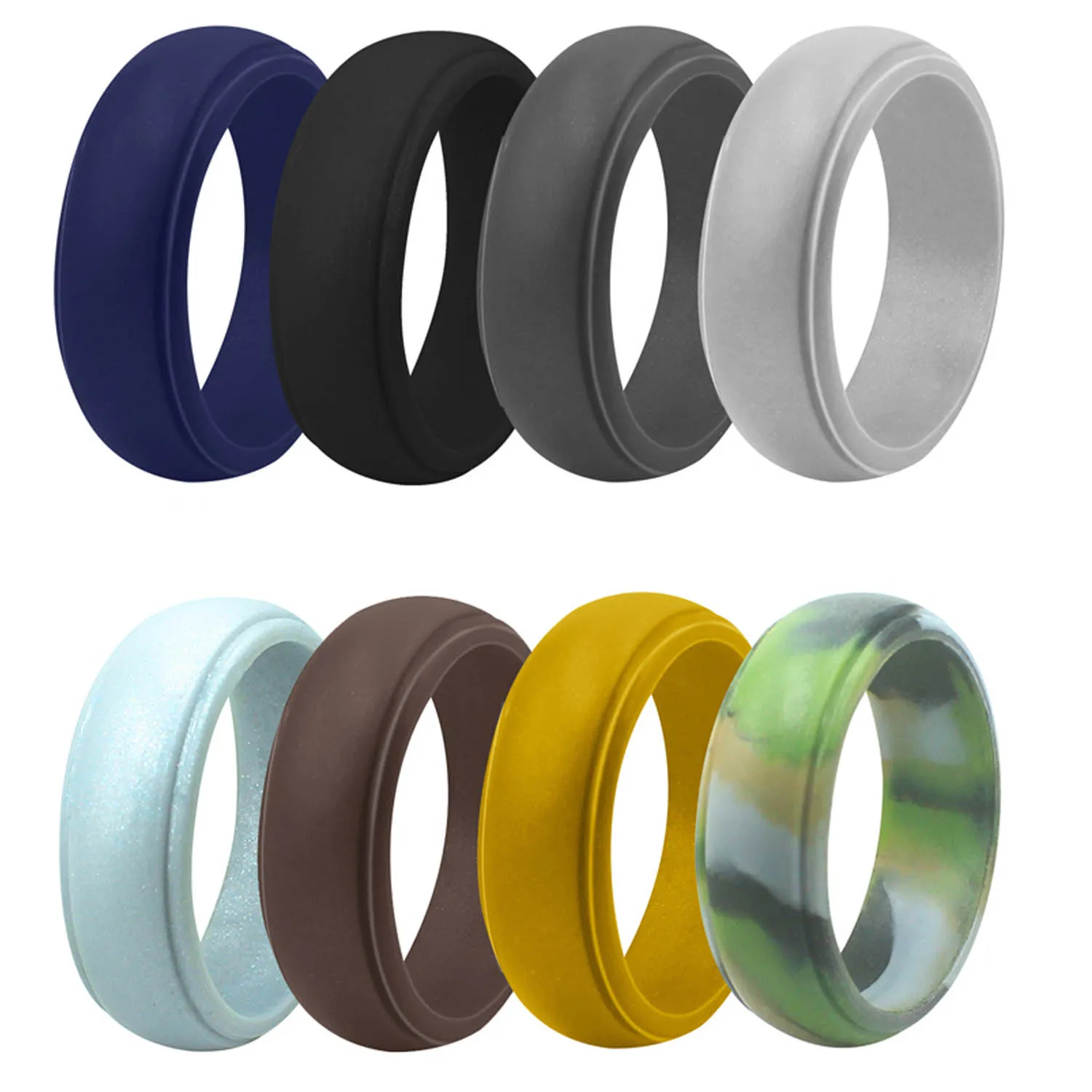 Silicone Wedding Rings Safety Rubber Wedding Bands Athletic Ring for Active Men Best Alternative for Work, Sports Ring