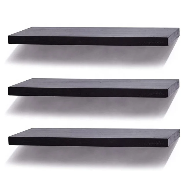 White 3 Piece Floating Wall Mounted Shelves Wooden MDF Floating TV shelves  For Wall