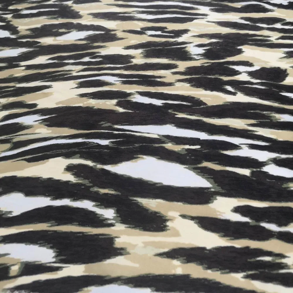 digital Leopard print polar fleece printing scuba velvet fabric for clothes and sofa