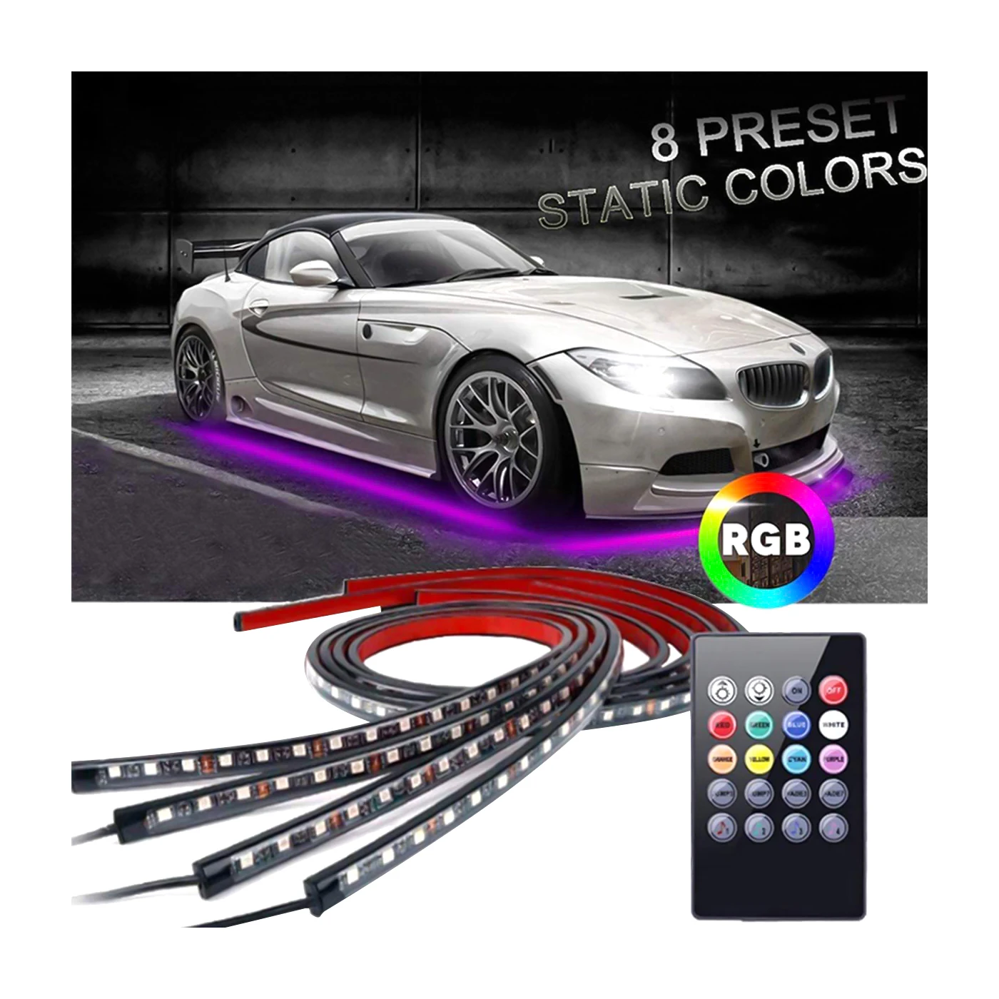 Car Accessories Interior Decorate Atmosphere Light 12V RGB LED fiber car led strips app ambient light in car