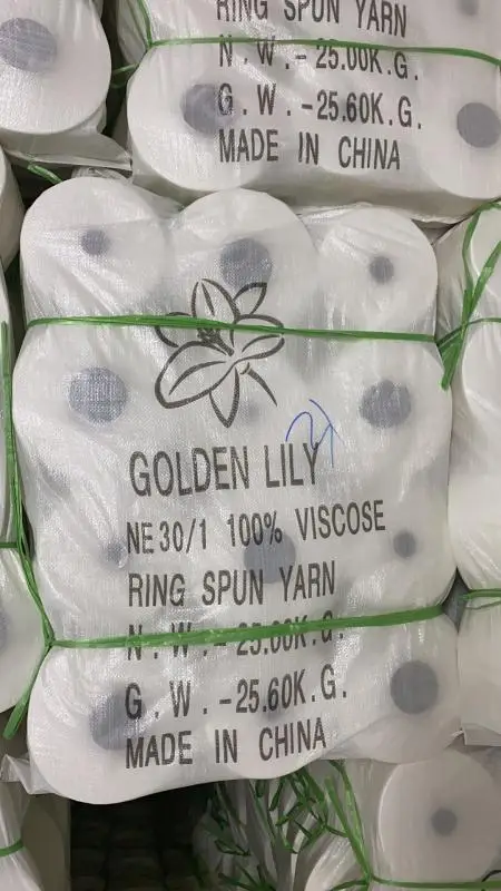 Пряжа бренда Golden lily 100% Белая вискозная пряжа-сырец для плетения и вязания пряжа золотой лилии на рынке