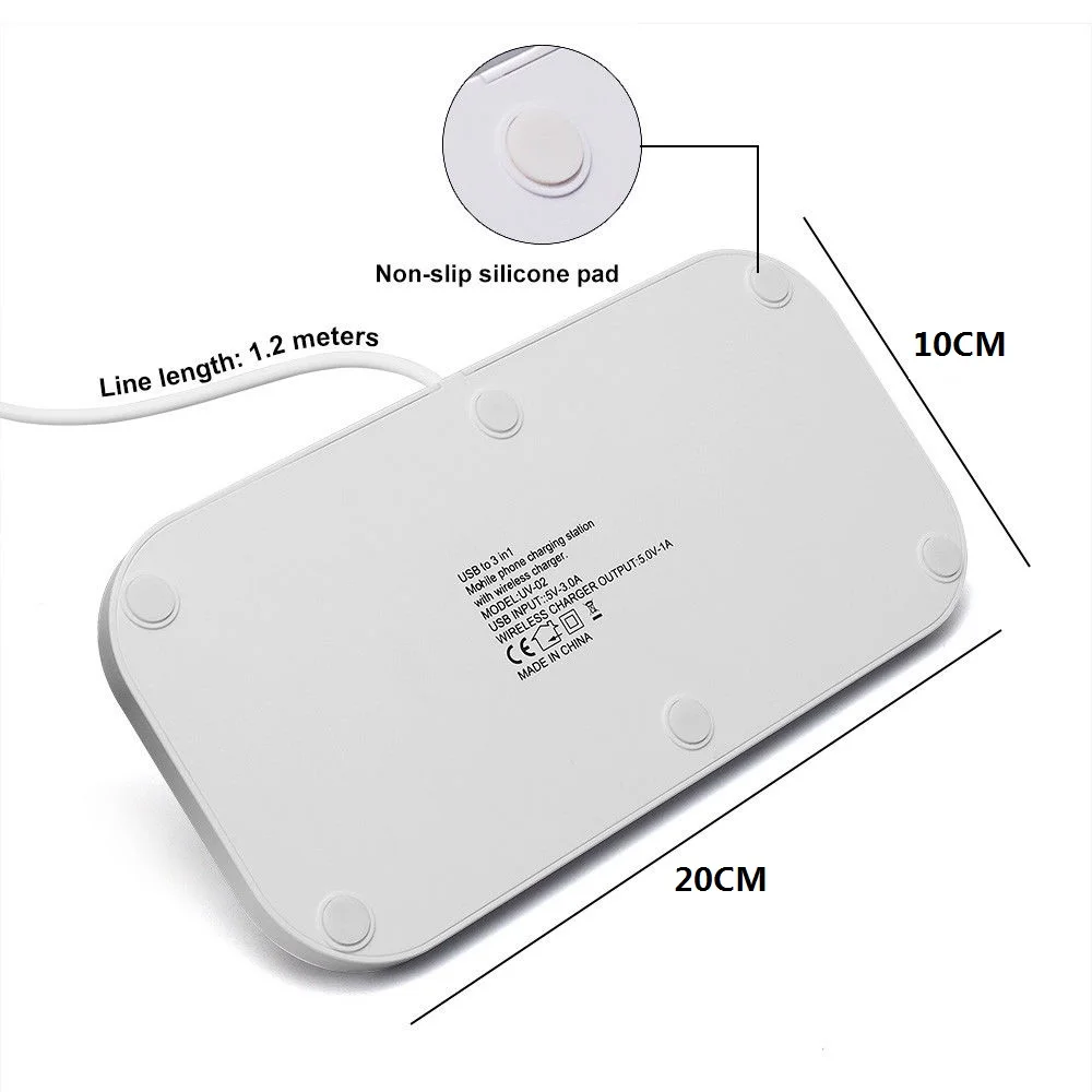 Mobile Phone Stand and Smart Watch Fast Charging Dock Station 3 in 1 Wireless Charger