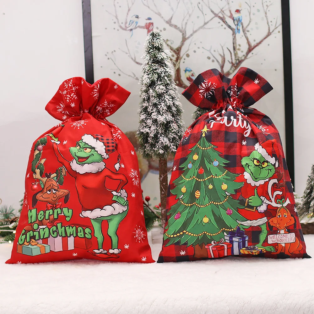 Hot selling Christmas gift bags Grinch bag ornaments Christmas tree hanging ornaments wholesale