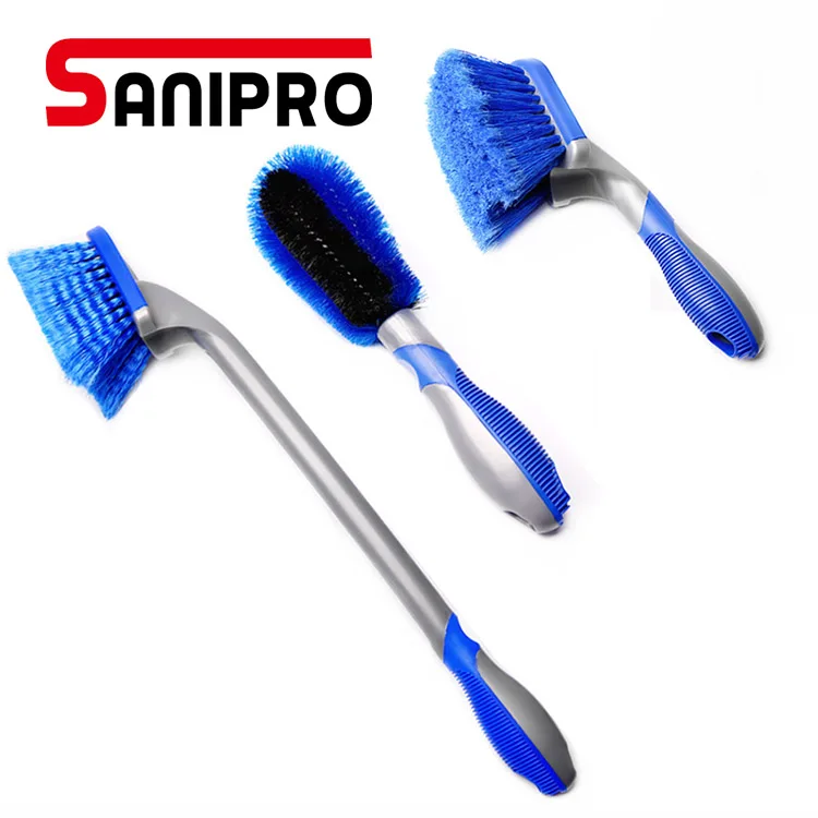 Sanipro OEM Small Custom Portable Car Wheel Tyre Cleaning Wash Tools Car Brushes Car Wheel Cleaning Brush