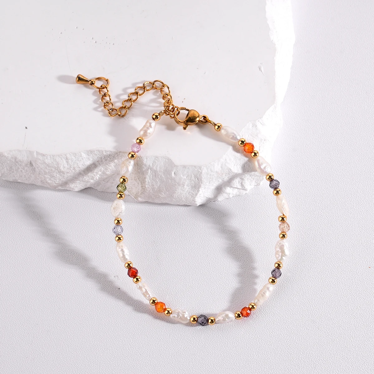 New Multi Color Crystal Natural Stone Beads Baroque Pearl Necklaces Bracelets Women Fashion Jewelry Sets