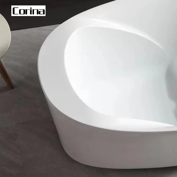 Oval stone white bath tub with high back and seat artificial stone solid surface mini bathtub