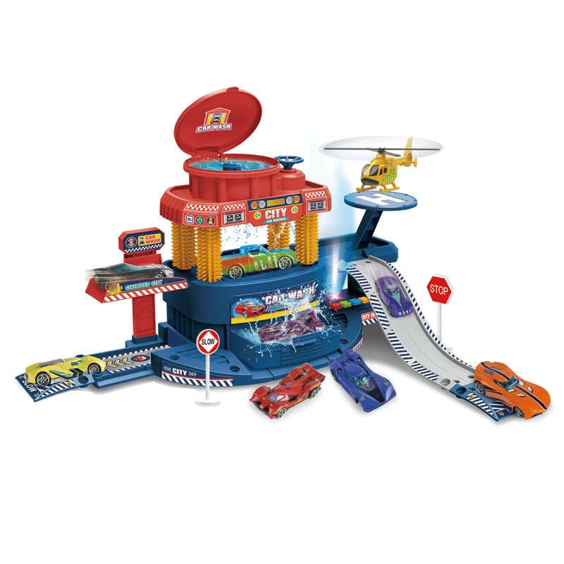 37C heat discoloration die-cast car washing facility park toys kids HN934399