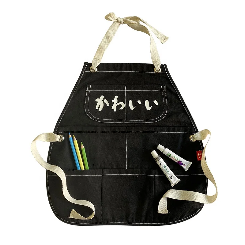 Blank Child Garden Chef Kitchen School Cute Mini Children Paint Cotton Canvas Painting Cooking Kids Apron