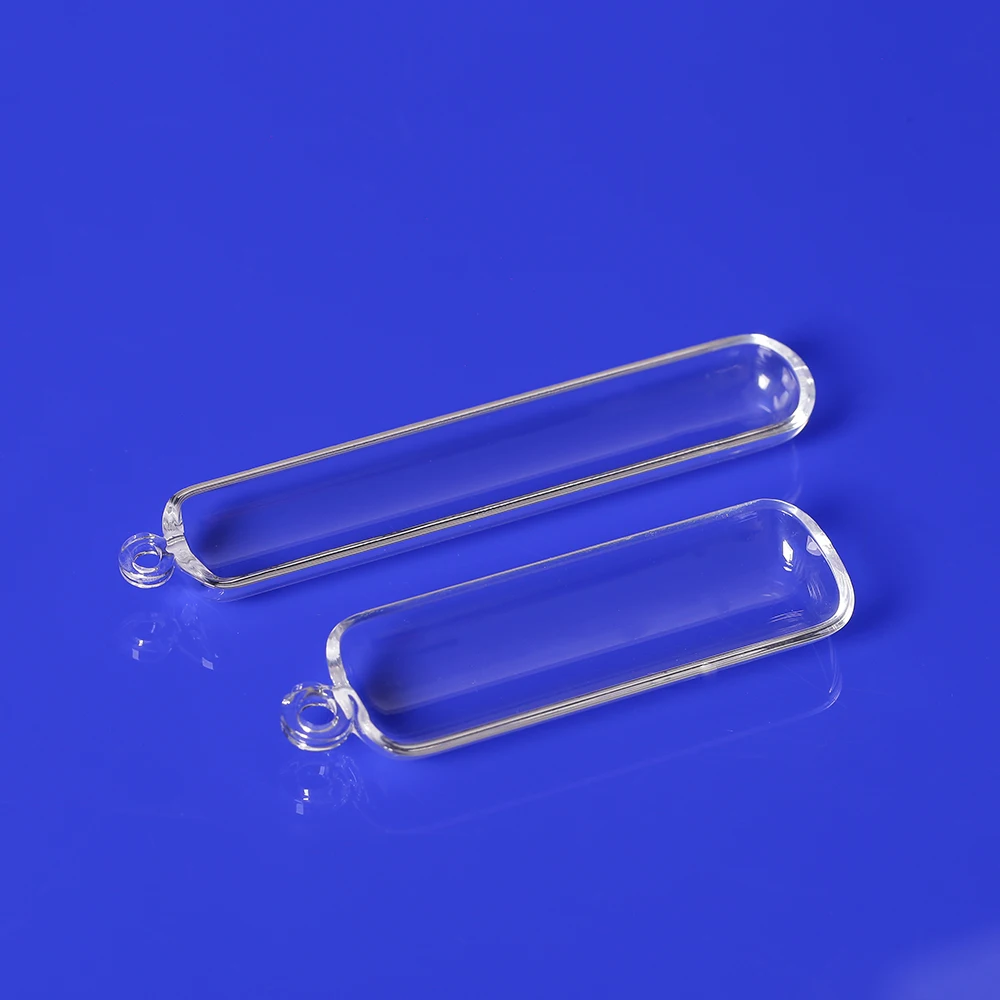 Factory price Customized Transparent Fused Silica Quartz Boat with ring