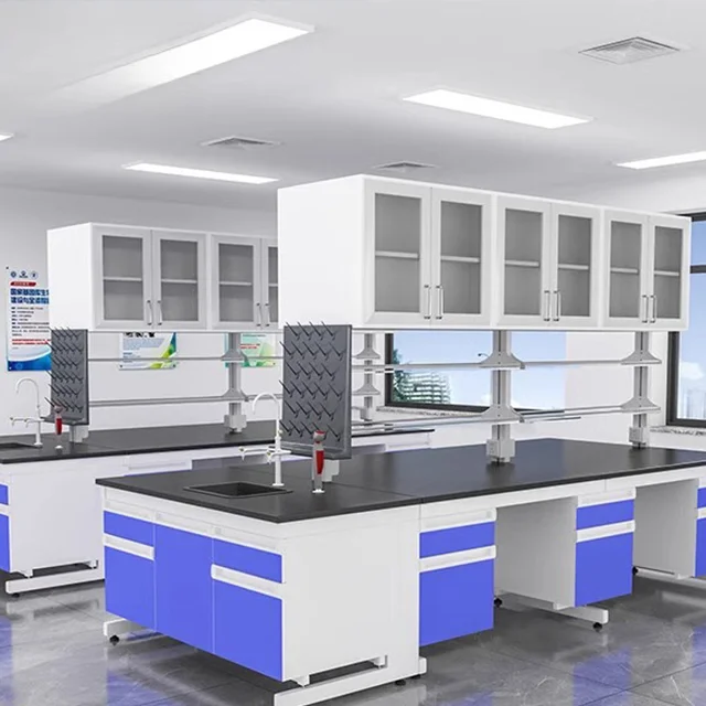 Custom standard stainless steel chemical laboratory furniture with sink chemistry table