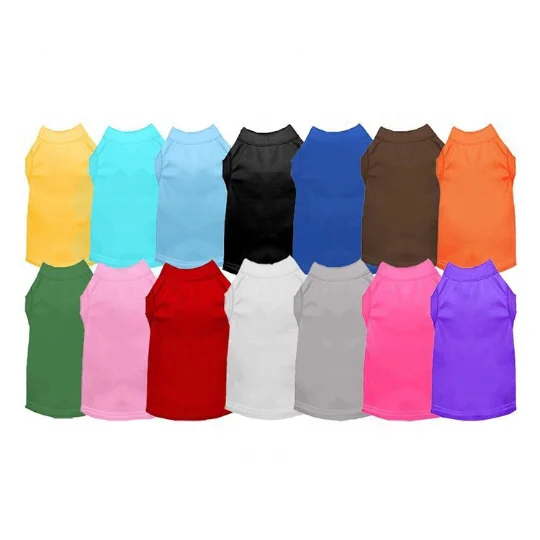 Оптовая продажа, простая летняя одежда для домашних животных, кошек, собак, футболка с принтом «сделай сам», рубашка для собак без рисунка