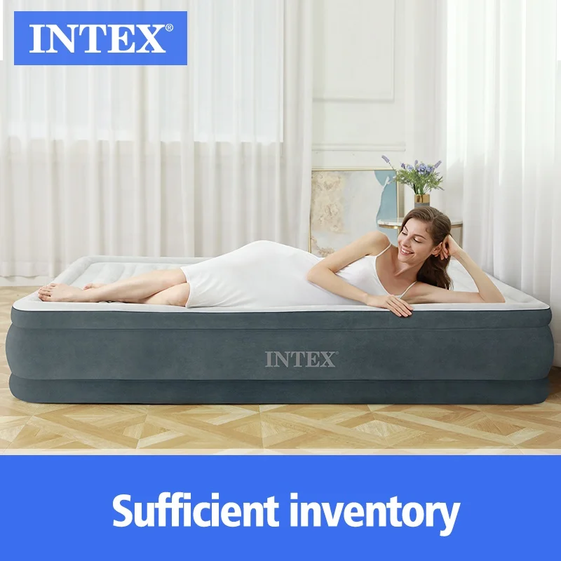 INTEX 67770  QUEEN DURA-BEAM Flocking  COMFORT-PLUSH  Camping  air Mattress  WITH BIP