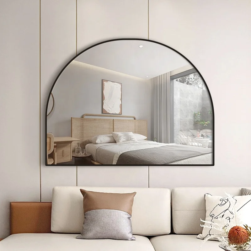 Large black Gold arch Metal framed Wall Decor Mirror bathroom mirror