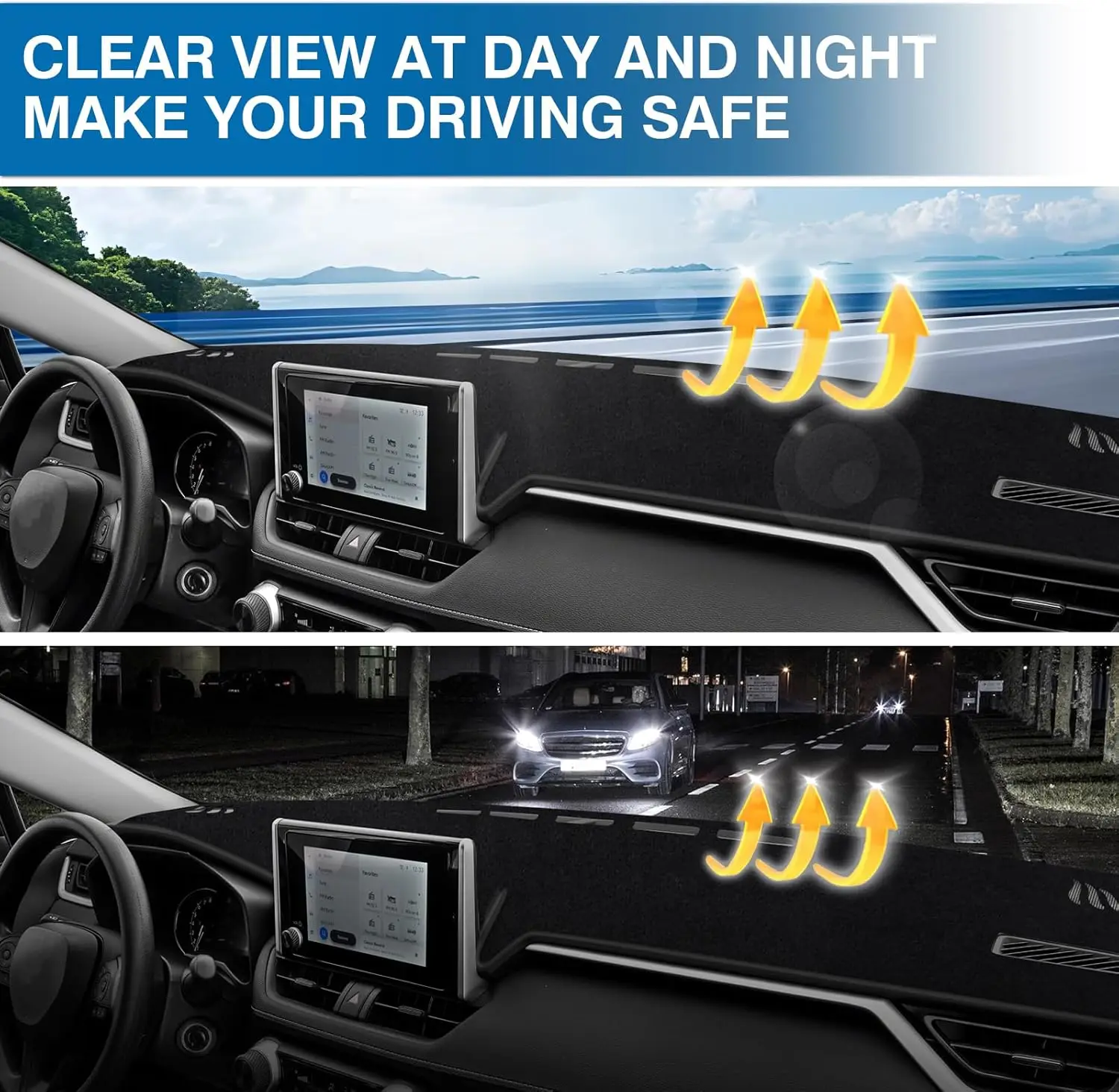 Car Dashboard Cover Mat for Toyota RAV4 2019-2025 Left Hand Driving Non-Slip Dashboard Mat Pad Interior for Toyota RAV4