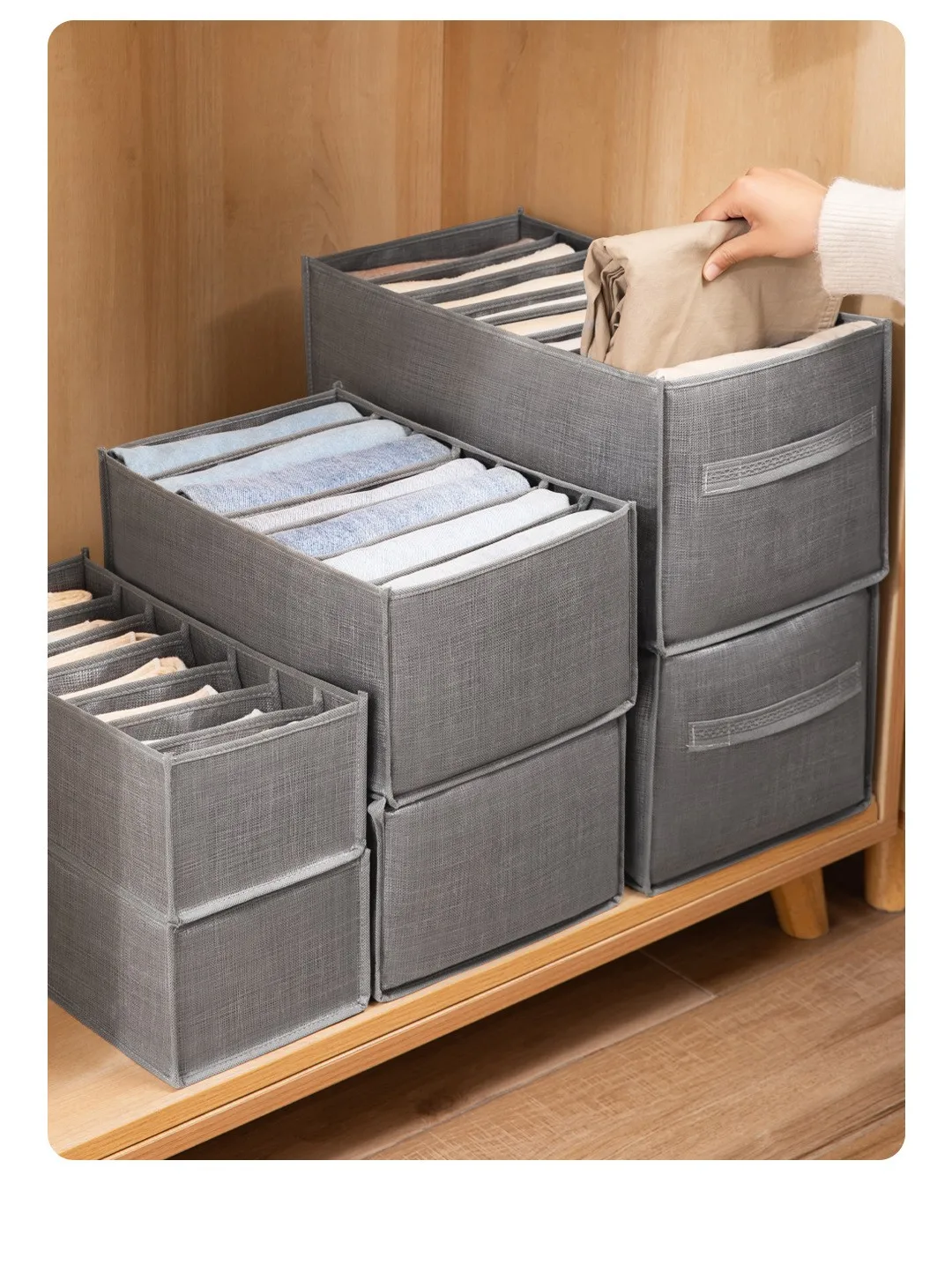 Wholesale Non-woven fabric clothes organizer closet storage underwear pants drawer divider home storage organizer