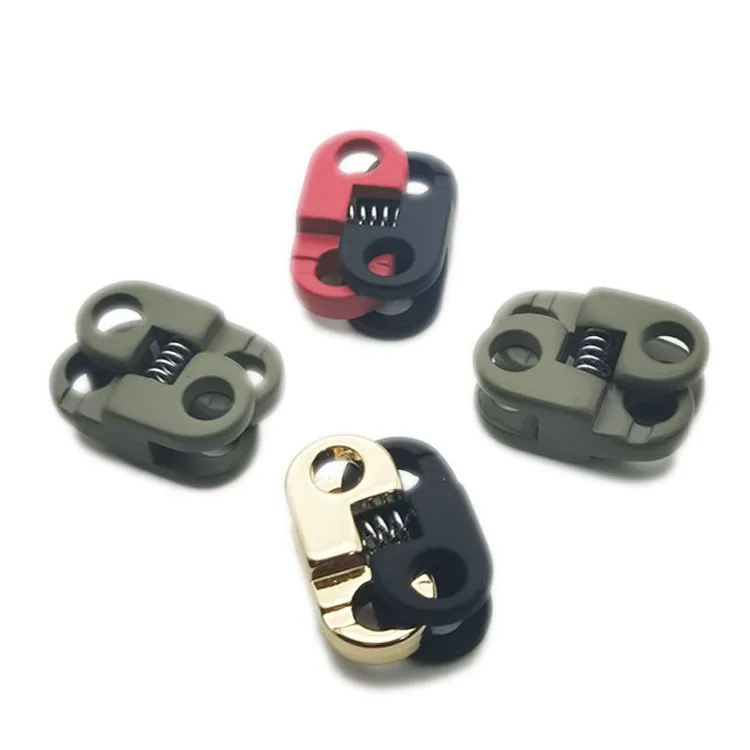 Cord Locks End Spring Stopper, Spring Cord Toggle for Drawstrings, Bags, Mask Adjustment Clothing Hat Accessories Black