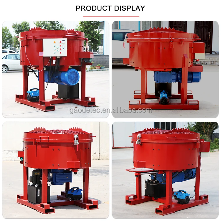 Portable Manual Hand Cement Castable Refractory Pan Mixer Mixing Machine