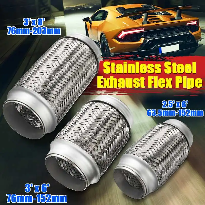 Auto exhaust flexi tubes Flexible Pipe Connector with Mesh Braid various types of automotive exhaust hose bellows