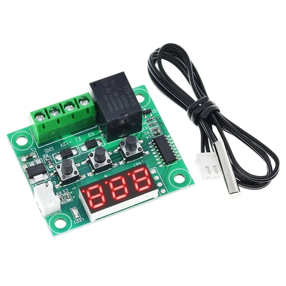 W1209 Blue/Red light DC 12V heat cool temp thermostat temperature control switch temperature controller thermometer thermo
